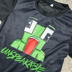 Unspeakable Kids Gamer Tee XS Black Green Frog Logo